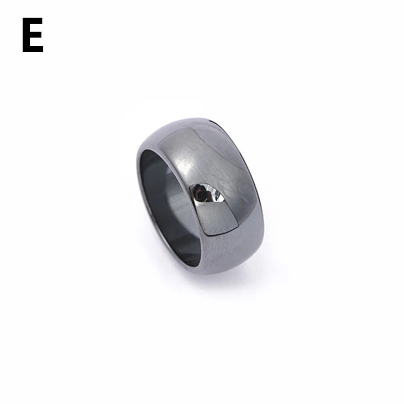 Unisex Fashion Flat Smooth Rings Hematite Jewelry Christmas Gift Simple Couple Rings For The New Year