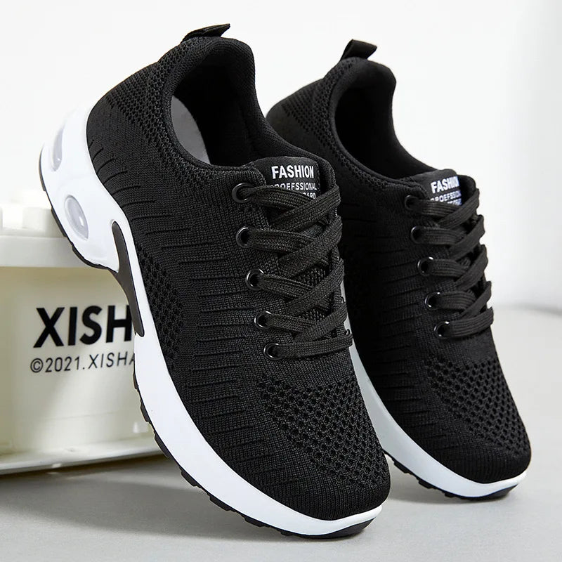 Spring 2025 Women's Large Size Running Shoes Casual Air Cushion Sports Sneakers Comfortable Breathable Fitness Footwear