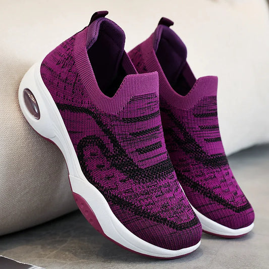 Women's shoes 2025 mesh breathable comfortable sports shoes soft sole lightweight fashion casual shoes