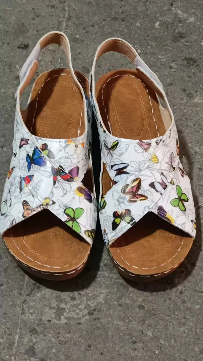 New Women's Contrast Color Wedge Sandals Summer Peep Toe Non Slip Beach Shoes Woman Comfortable Platform Roman Sandalias Mujer