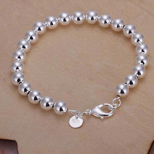925 Sterling Silver Ball Bracelets For Women Fashion Designer Round Beads Adjustable Charm Bracelet Party Wedding Jewelry Gifts