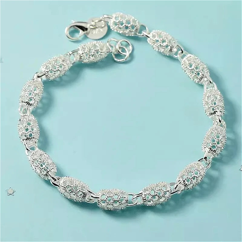 New 925 Sterling Silver Ball Bracelets For Women Luxury Designer Hollow Bead Adjustable Charm Bracelets Party Fine Jewelry Gifts