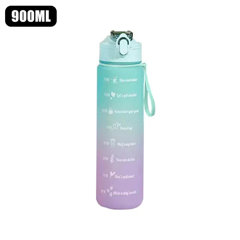 Portable Water Bottle Motivational Sports Water bottle with Time Marker Leak-proof Cup for Outdoor Sport Fitness BPA Free
