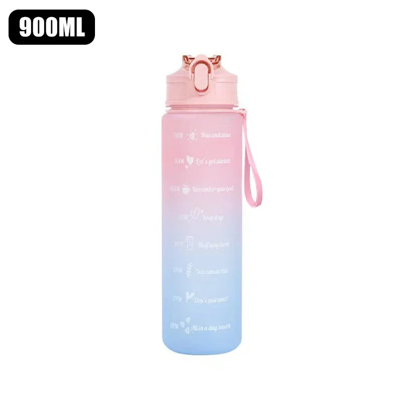 Portable Water Bottle Motivational Sports Water bottle with Time Marker Leak-proof Cup for Outdoor Sport Fitness BPA Free
