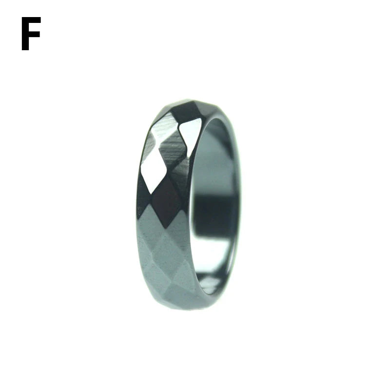 Unisex Fashion Flat Smooth Rings Hematite Jewelry Christmas Gift Simple Couple Rings For The New Year