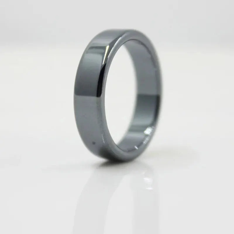 Unisex Fashion Flat Smooth Rings Hematite Jewelry Christmas Gift Simple Couple Rings For The New Year