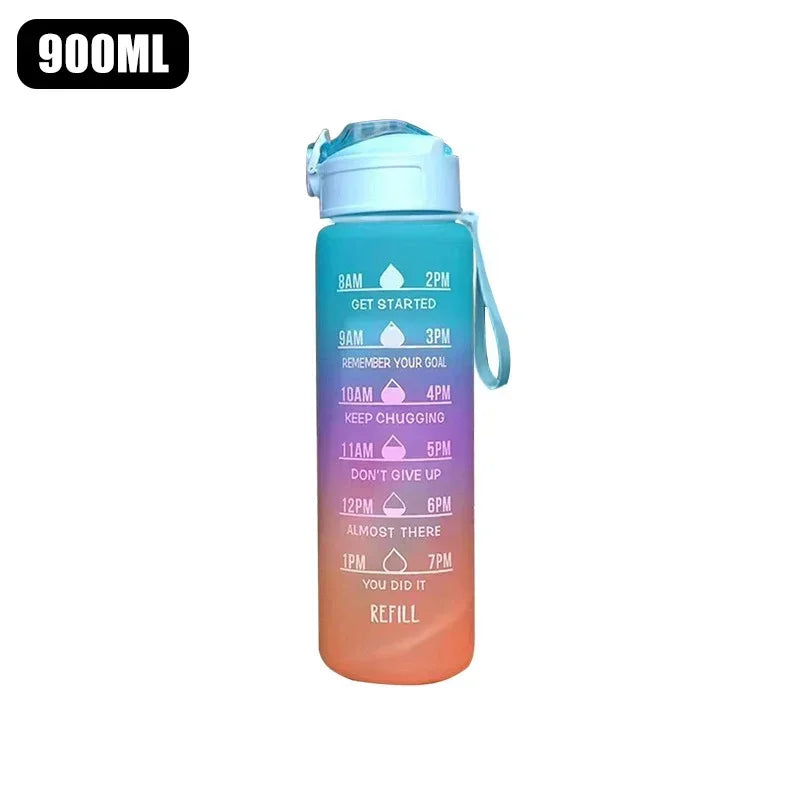 Portable Water Bottle Motivational Sports Water bottle with Time Marker Leak-proof Cup for Outdoor Sport Fitness BPA Free