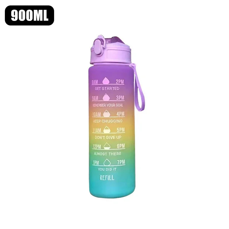Portable Water Bottle Motivational Sports Water bottle with Time Marker Leak-proof Cup for Outdoor Sport Fitness BPA Free