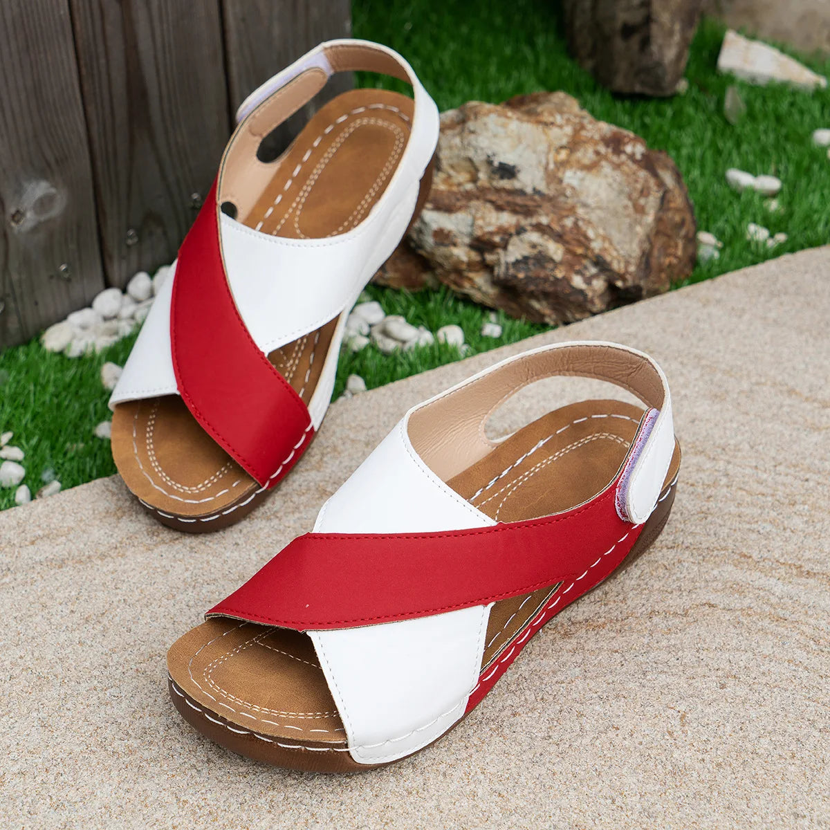2025 summer new fashion casual muffin with skirt casual open toe beach sandals for women
