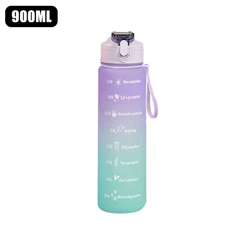 Portable Water Bottle Motivational Sports Water bottle with Time Marker Leak-proof Cup for Outdoor Sport Fitness BPA Free