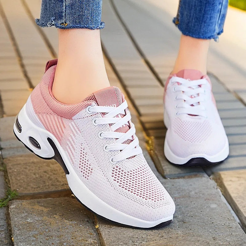 Women's shoes 2025 mesh breathable comfortable sports shoes soft sole lightweight fashion casual shoes