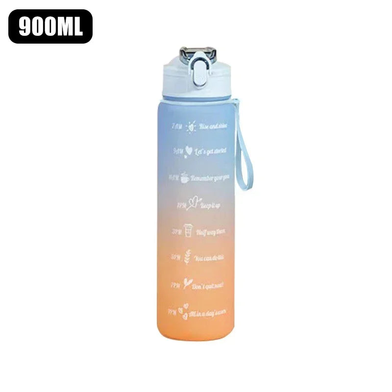 Portable Water Bottle Motivational Sports Water bottle with Time Marker Leak-proof Cup for Outdoor Sport Fitness BPA Free