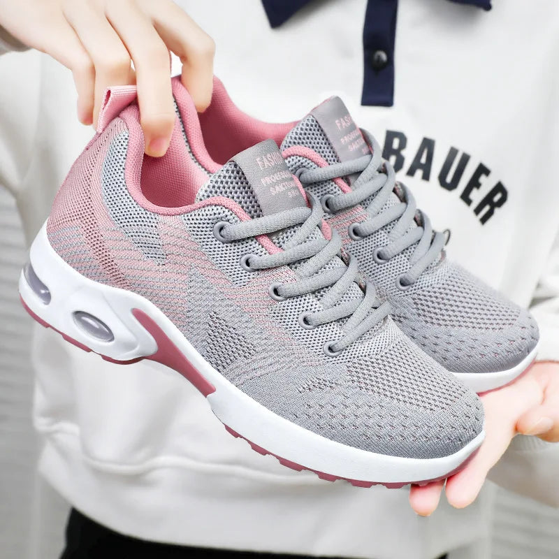 Sports shoes women's new summer women's shoes large size casual breathable lace-up running shoes