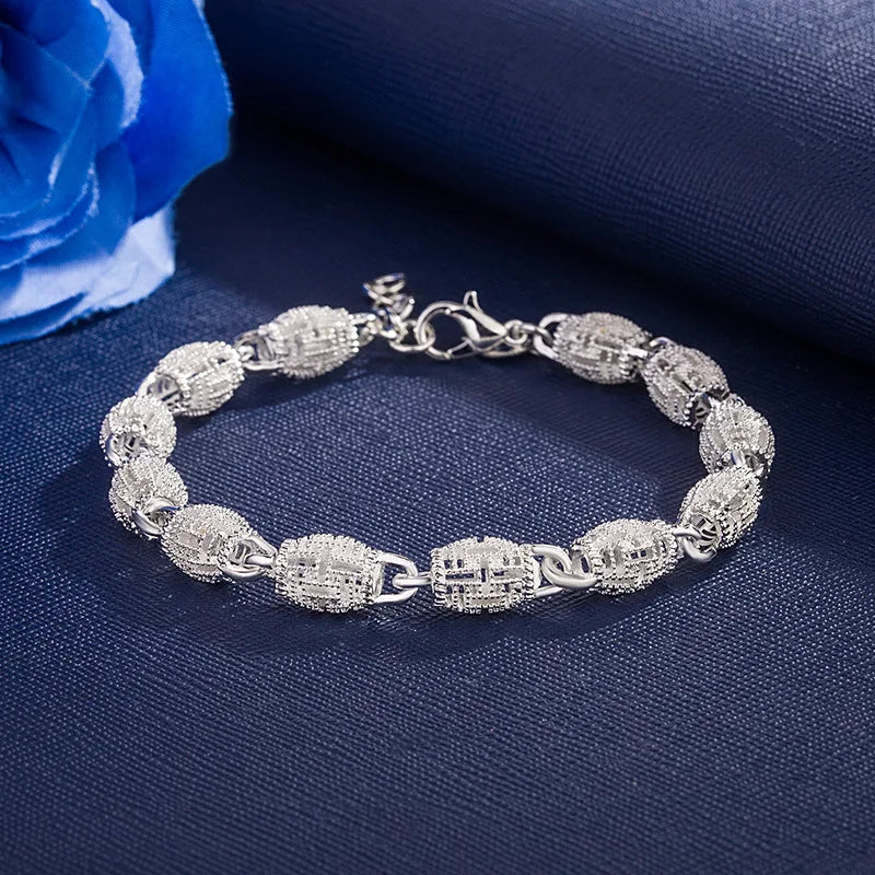 925 Sterling Silver Ball Bracelets For Women Fashion Designer Round Beads Adjustable Charm Bracelet Party Wedding Jewelry Gifts