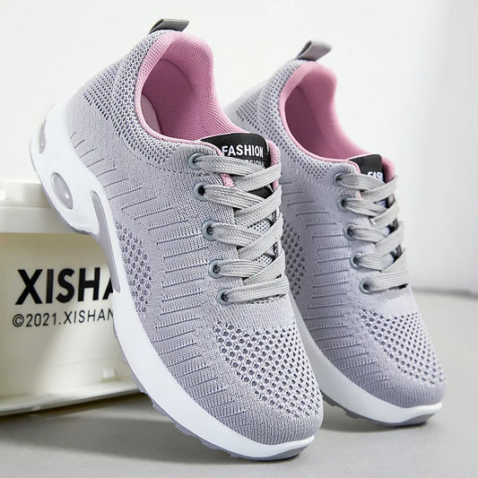 Spring 2025 Women's Large Size Running Shoes Casual Air Cushion Sports Sneakers Comfortable Breathable Fitness Footwear